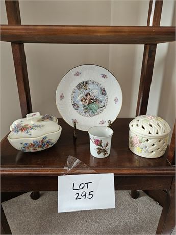 Mixed Decor Lot – Collector Plate, Trinket Boxes, and More