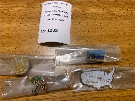Collectible Enamel Lapel Pins/Badges - CA, Hawaii, Oregon, Oregon Trail