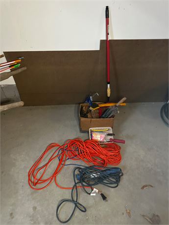 Outdoor Extension Cord, Shop Light, and Painting Supplies