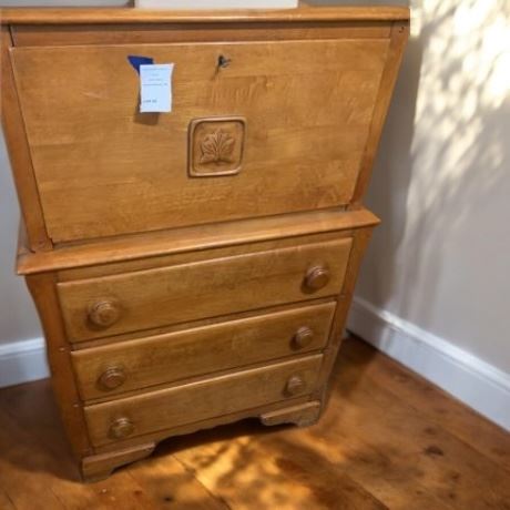 Solid Maple Wood Dresser/Secretary Desk With Embossed Maple Leaf