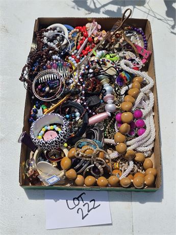 Flat Full Of Mixed Costume Jewelry Maker, Style & Color Vary- Necklaces