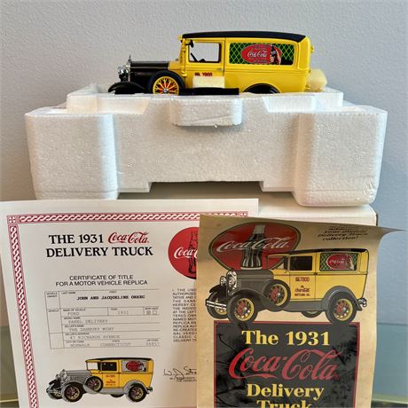 Danbury Mint Coca-Cola Die-Cast Metal Replica 1931 Delivery Truck