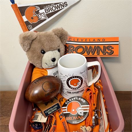 Vintage Cleveland Browns Football Memorabilia Lot