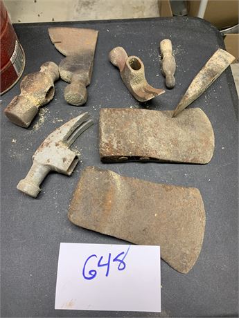 Vintage Metal Axe and Hammer Heads