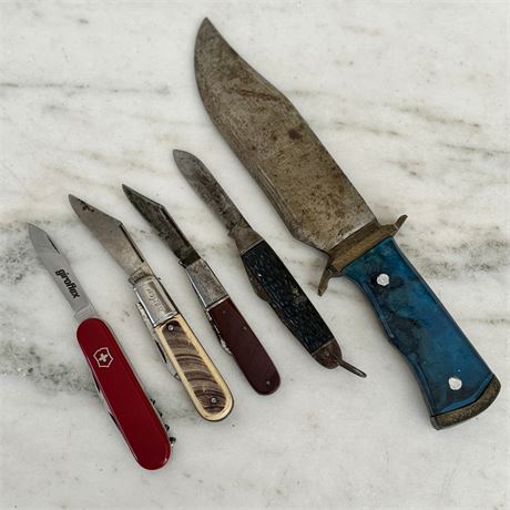 Vintage Camillus, Barlow, Robeson, Victorinox Pocket Knives & Old Fixed Blade