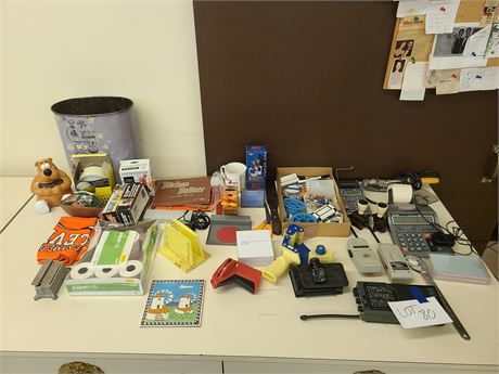 Office & Decor Lot: Office Supplies / Radio / Kitchen Knives & More