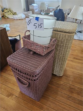 Rose Color Wicker Clothes Basket & More