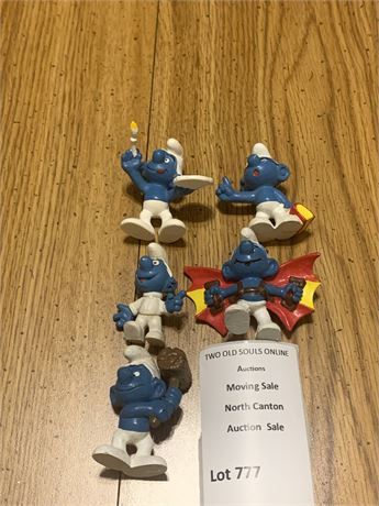 Schleich Peyo Sporty Smurf Figurines Lot of 5