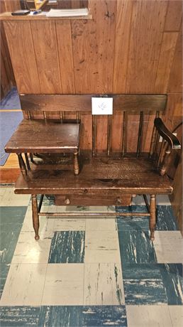 Wood Telephone Bench