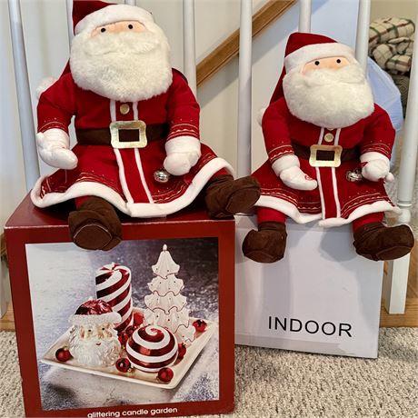 Like New JCP Holiday Candle Garden, Bubble Lights and Plush Santas