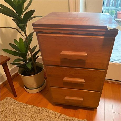 MCM Wood Bedside Night Stand/Mini Chest of Drawers