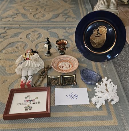 Greece Mini Vases & Doll, Kosta Collectors Plate & More