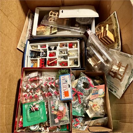 Large Box Loaded w/  Crafting Miniatures + Some Dollhouse Furniture