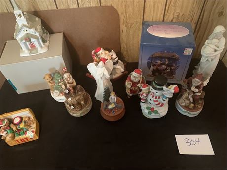 Christmas Music Boxes And Angels Nativity Holiday Lot