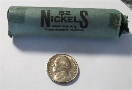 BU 1954S Jefferson Nickels Roll