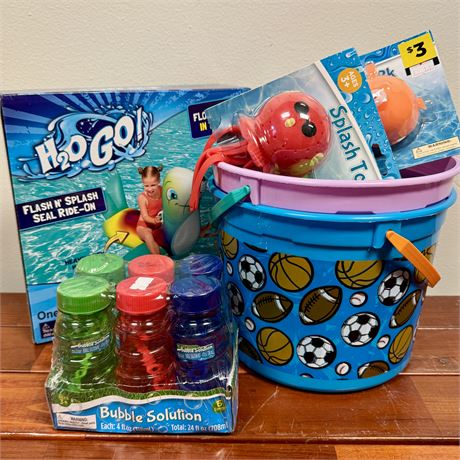 New Kids Summer Fun Bundle! - Floating Ride-On, Splash Toys, Bubbles....