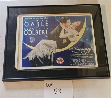 It Happened One Night "Gable" Repro Framed Movie Poster