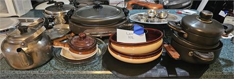 Mixed Kitchen Lot:Zojirushi Cooker / Steak Plate / Crocks & More