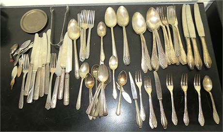 Assorted Flatware: Silver Plate & Stainless