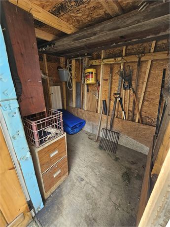 Shed Cleanout:Yard Tools/Chemicals/Drain Pipe & Much More