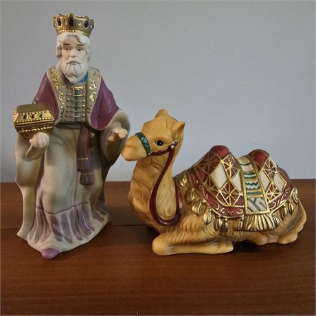 "King Gaspar & Seated Camel" ~Thomas Kinkade Nativity Collection w/COA