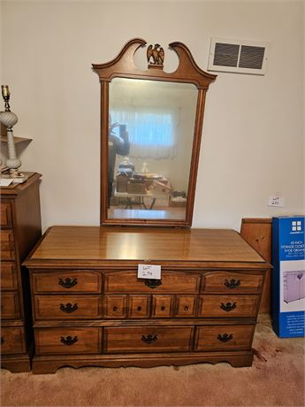 Vintage Johnson Carper Dresser & Mirror