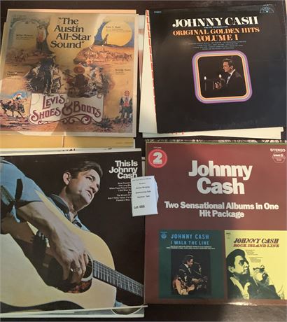 Vinyl Record Album Lot - Johnny Cash, Austin Allstar Sound, Dixie Melody Boys