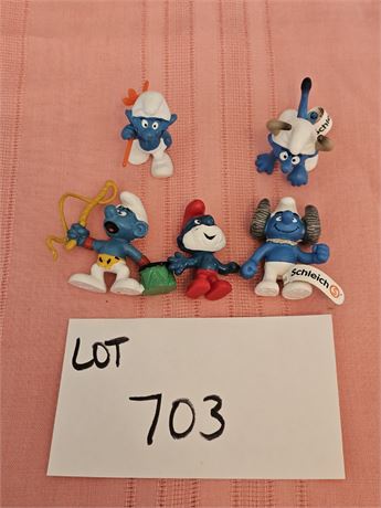 Original Vintage PVC Schleich Peyo Mixed Figurines Lot - 1980's Dates, Sizes