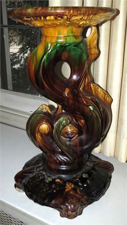 Antique Weller Majolica Pottery Plant Stand