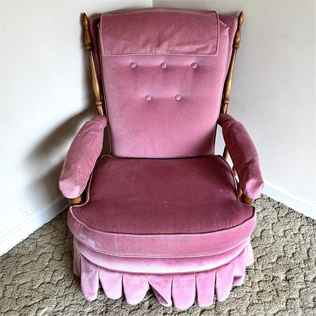 Pink Velvet Upholstered Side Chair