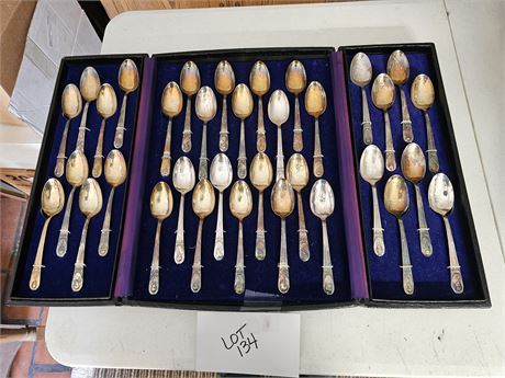 Rogers Silverplate President's Collector's Spoons with Original Holder