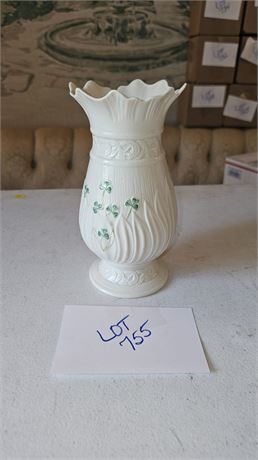 Belleek Irish China Shamrock 8” Vase