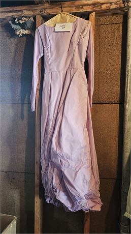 Vintage Lavender Satin Bridesmaid Gown