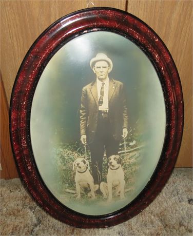 Vintage Photo in Curved Glass Frame