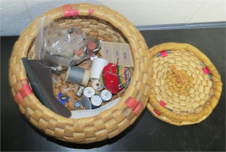 Basket of Sewing Notions