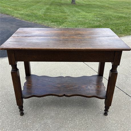 Antique 2-Tier Table - 35 x 22 x 28"T