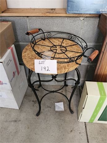 Metal & Wicker Indoor/Outdoor Table
