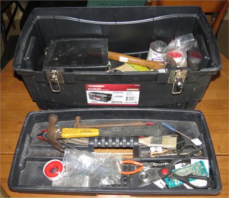 Husky Tool Box With Some Tools