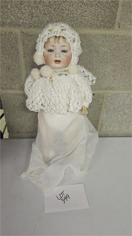 Antique L.W & Co No# 152 HP Porcelain Head Composition Doll 17"