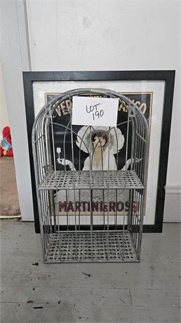 Galvanized Gray Color Metal Shelf & Vermouth Bianco Poster