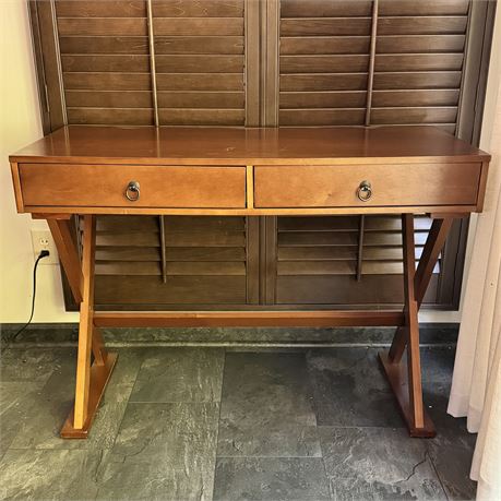 Traditional Wooden Campaign Desk - 31"T x 44"L x 20"