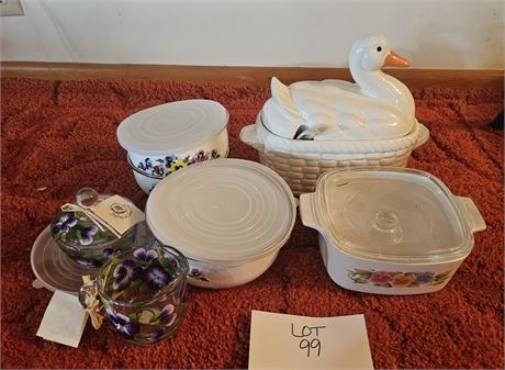 Violet Kitchenware GMI, Creamer, Sugar, Casserole & More