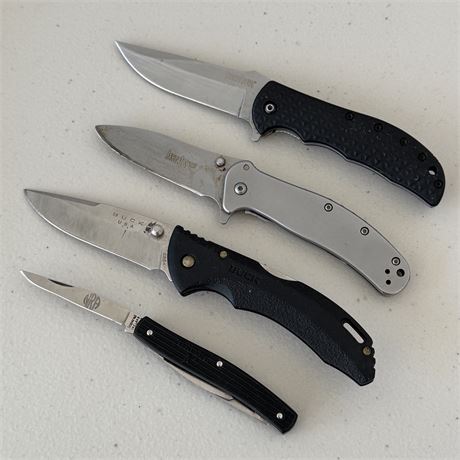 Kershaw, Buck & Imperial Folding Pocket Knives - Lot of 4