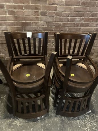 Slat-Back Wood Restaurant/Dining/Schoolhouse Chairs (Set of 4)