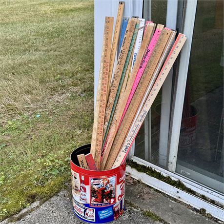 LARGE Collection of Vintage Yardsticks