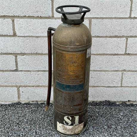 Vintage Brass Kidde Soda-Acid Fire Extinguisher