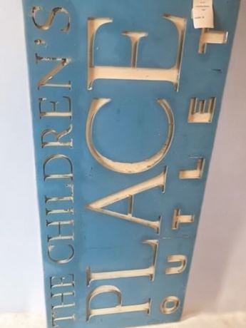 "The Children's Place Outlet" Blue/White/Silver Double-Sided Store Adv Sign