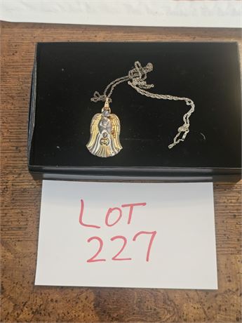 Gorham Sterling Angel Necklace & Pendant 24" Chain 0.50 OZT