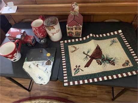 Christmas Lot - Mugs - Placemats - Candle & More