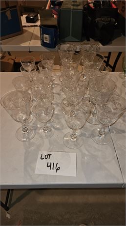 Fostoria Bridal Wreath Wine & Sherry Glasses